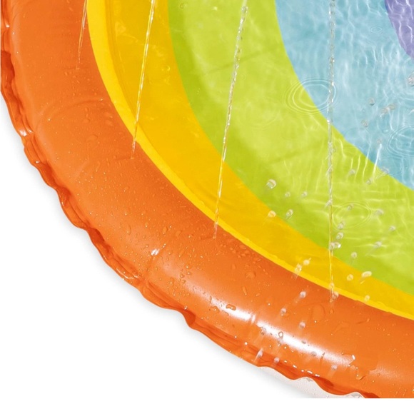 Funsicle5ftRainbow🌈FunSpray Kids👦🏻👧🏻Splash Mat w Sprayers 4 AboveGroundPool - Picture 9 of 9